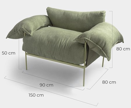 Poltrona Asa Bouclé Verde | Westwing
