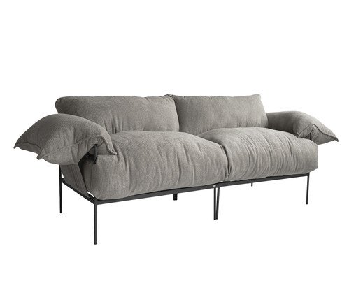 Sofá Asa Dois Lugares Bouclé Cinza, grey | WestwingNow
