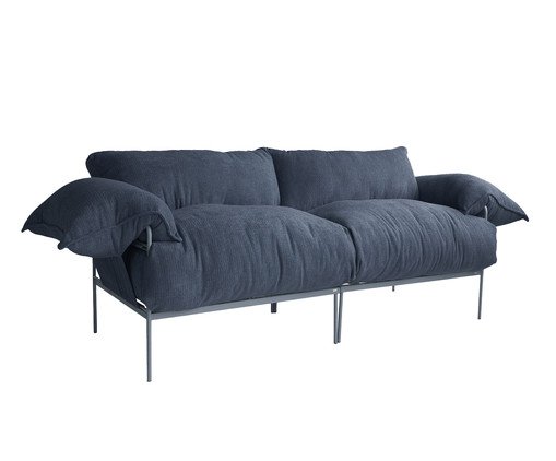 Sofá Asa Dois Lugares Bouclé Azul, blue | WestwingNow