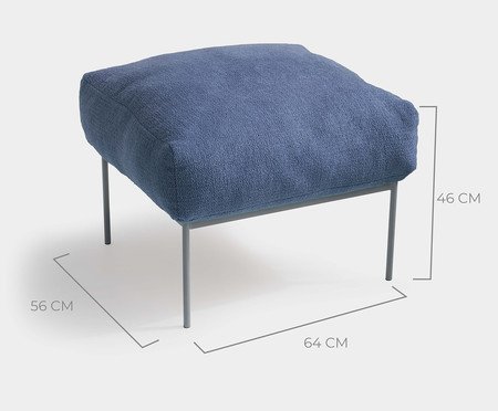 Pufe Asa Bouclé Azul | Westwing