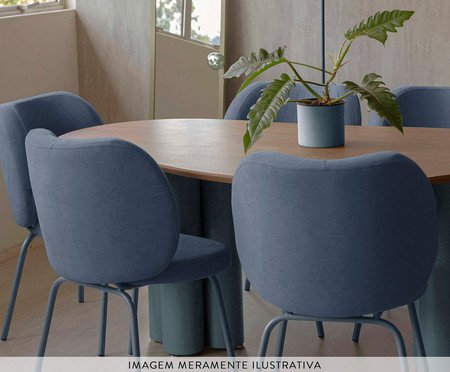 Cadeira Concha Interna Sarja Azul | Westwing