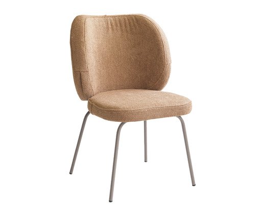Cadeira Concha Interna Bouclé Marrom, brown | WestwingNow