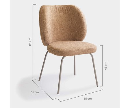 Cadeira Concha Interna Bouclé Marrom | Westwing