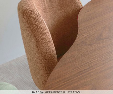 Cadeira Concha Interna Bouclé Marrom | Westwing