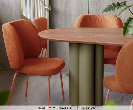 Cadeira Concha Interna Sarja Terracota | Westwing
