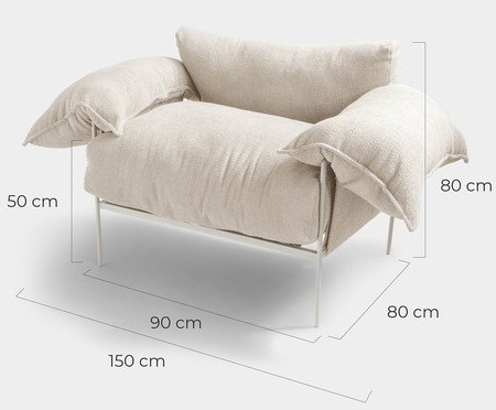 Poltrona Asa Bouclé Porcelana | Westwing