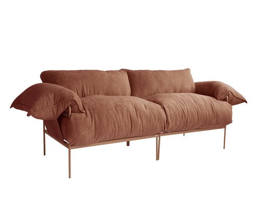 Sofá Asa Dois Lugares Bouclé Terracota, Terracotta | WestwingNow