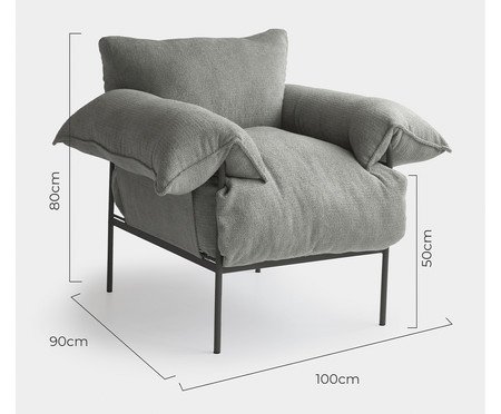 Poltrona Asa Petit Bouclé Cinza | Westwing