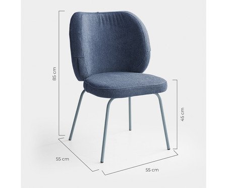 Cadeira Concha Interna Bouclé Azul | Westwing