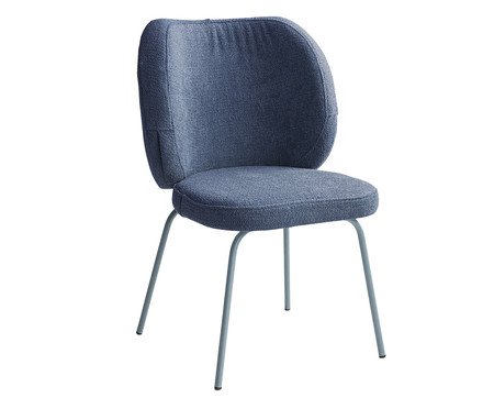 Cadeira Concha Interna Bouclé Azul | Westwing