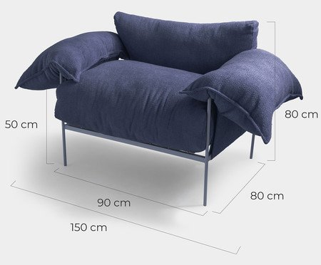 Poltrona Asa Bouclé Azul | Westwing