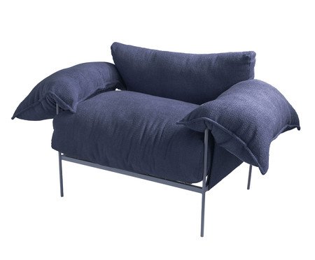 Poltrona Asa Bouclé Azul | Westwing