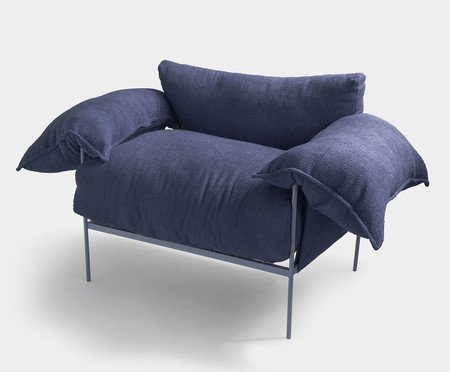 Poltrona Asa Bouclé Azul | Westwing