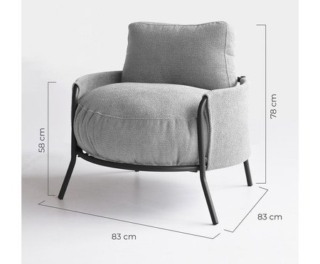 Poltrona Luden Bouclé Cinza | Westwing