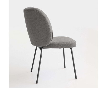 Cadeira Concha Interna Bouclé Cinza | Westwing