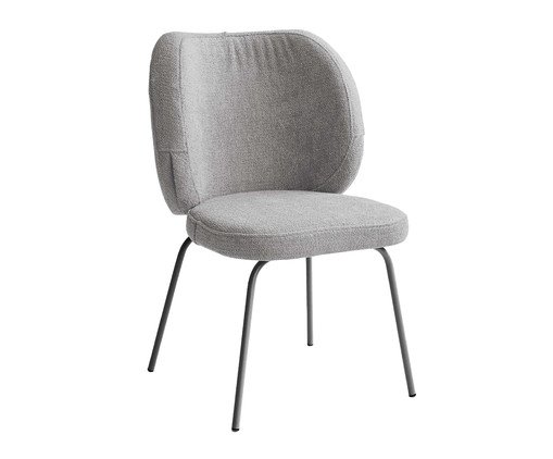 Cadeira Concha Interna Bouclé Cinza, grey | WestwingNow