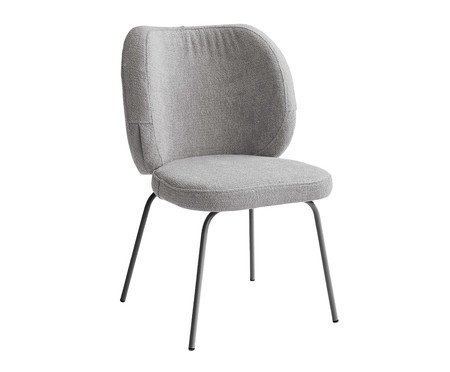 Cadeira Concha Interna Bouclé Cinza | Westwing