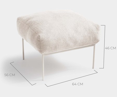 Pufe Asa Bouclé Porcelana | Westwing