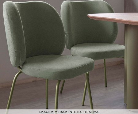 Cadeira Concha Interna Sarja Verde | Westwing