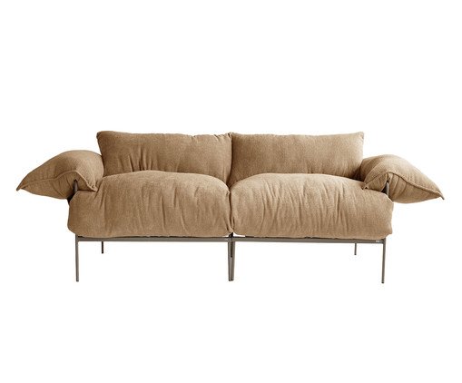 Sofá Asa Dois Lugares Bouclé Marrom, beige | WestwingNow
