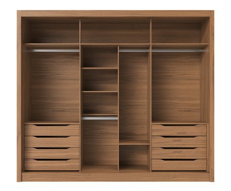 Combo Roupeiro Montclair 3Pc Ele/Ela Canella + Kit 4 Espelho Canto Reto | Westwing