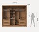 Combo Roupeiro Montclair 3Pc Ele/Ela Canella + Kit 4 Espelho Canto Reto, brown | WestwingNow