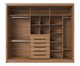 Combo Roupeiro Montclair 3Pc Canella + Kit 4 Espelho Canto Reto, brown | WestwingNow