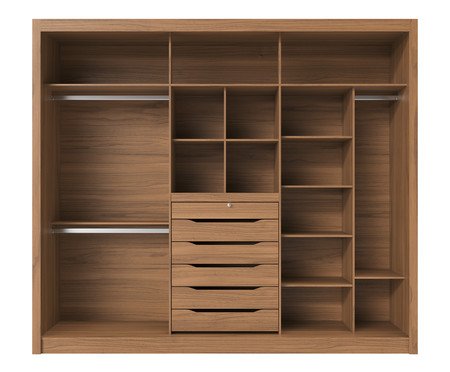 Combo Roupeiro Montclair 3Pc Canella + Kit 4 Espelho Canto Reto | Westwing
