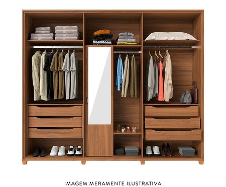 Roupeiro Rockford 6P Canella e Off-White Fosco | Westwing