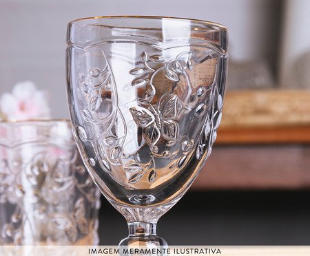 Taça para Água com Fio Dourado New Butterfly | Westwing