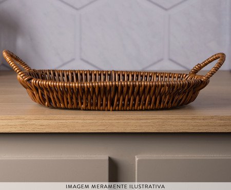 Cesto Oval com Alça Rattan | Westwing