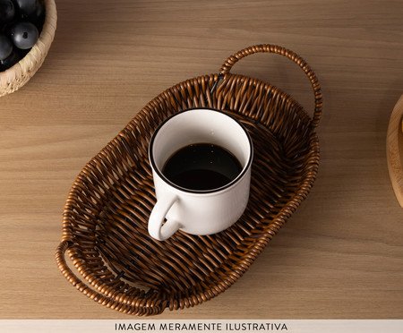 Cesto Oval com Alça Rattan | Westwing