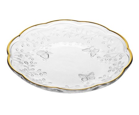 Prato para Sobremesa com Fio Dourado New Butterfly | Westwing