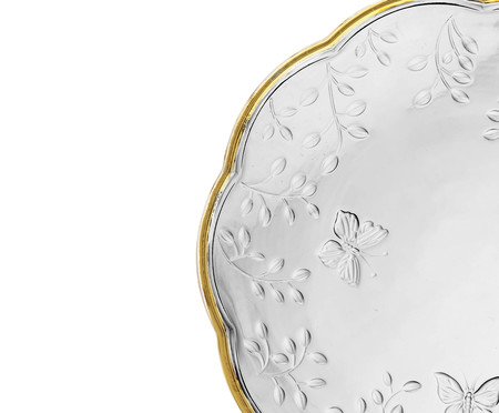 Prato para Sobremesa com Fio Dourado New Butterfly | Westwing