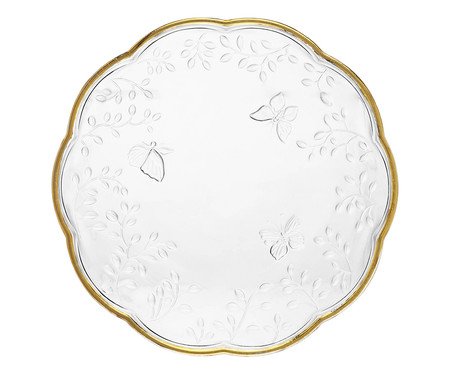 Prato para Sobremesa com Fio Dourado New Butterfly | Westwing
