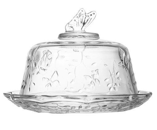 Queijeira com Tampa de Cristal Ecológico New Butterfly, Transparente | WestwingNow