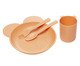 Jogo de Prato e Copo com Talheres Infantil Baby Bear Laranja, Bege | WestwingNow