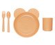 Jogo de Prato e Copo com Talheres Infantil Baby Bear Laranja, Bege | WestwingNow