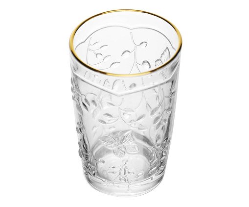 Copo com Fio Dourado New Butterfly, Transparente | WestwingNow