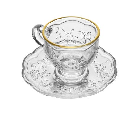 Xícara para Café com Fio Dourado New Butterfly | Westwing