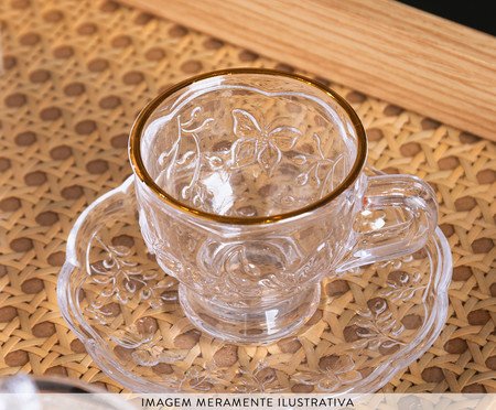 Xícara para Café com Fio Dourado New Butterfly | Westwing