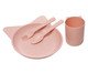Jogo de Prato e Copo com Talheres Infantil Cat Rosa, Rosa | WestwingNow