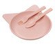 Jogo de Prato e Copo com Talheres Infantil Cat Rosa, Rosa | WestwingNow