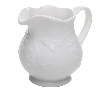 Leiteira em Porcelana New Bone Butterfly Flower Branca | Westwing