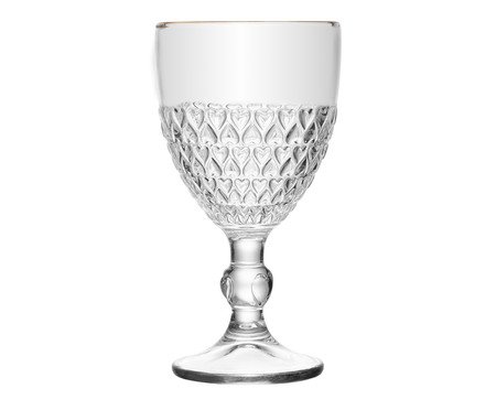 Taça para Água com Fio Dourado Coração | Westwing