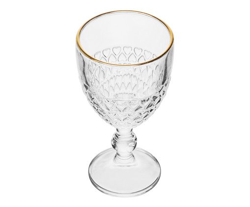 Taça para Água com Fio Dourado Coração, Transparente | WestwingNow