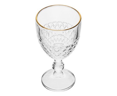 Taça para Água com Fio Dourado Coração | Westwing