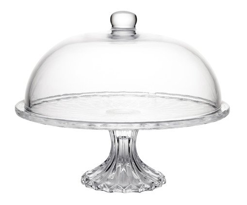 Prato para Bolo com Tampa Diamond, Transparente | WestwingNow
