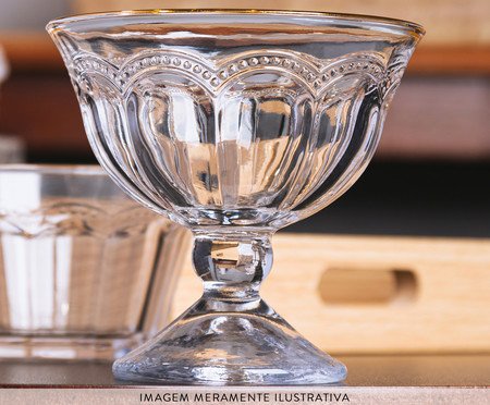 Taça para Sobremesa com Fio Dourado Belle Epoque | Westwing