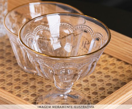 Taça para Sobremesa com Fio Dourado Belle Epoque | Westwing